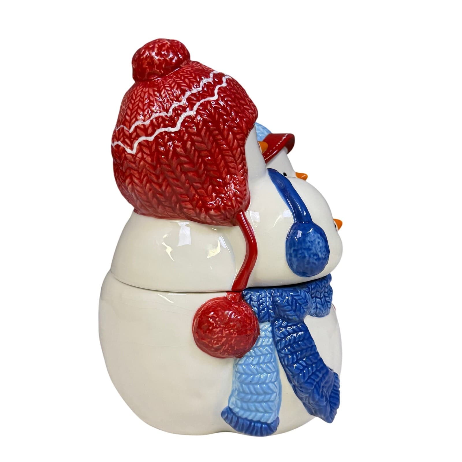 St. Nicholas Square 2010 'Let It Snow' Snowman Family 10.5" Figural Cookie Jar - Thumbnail 2