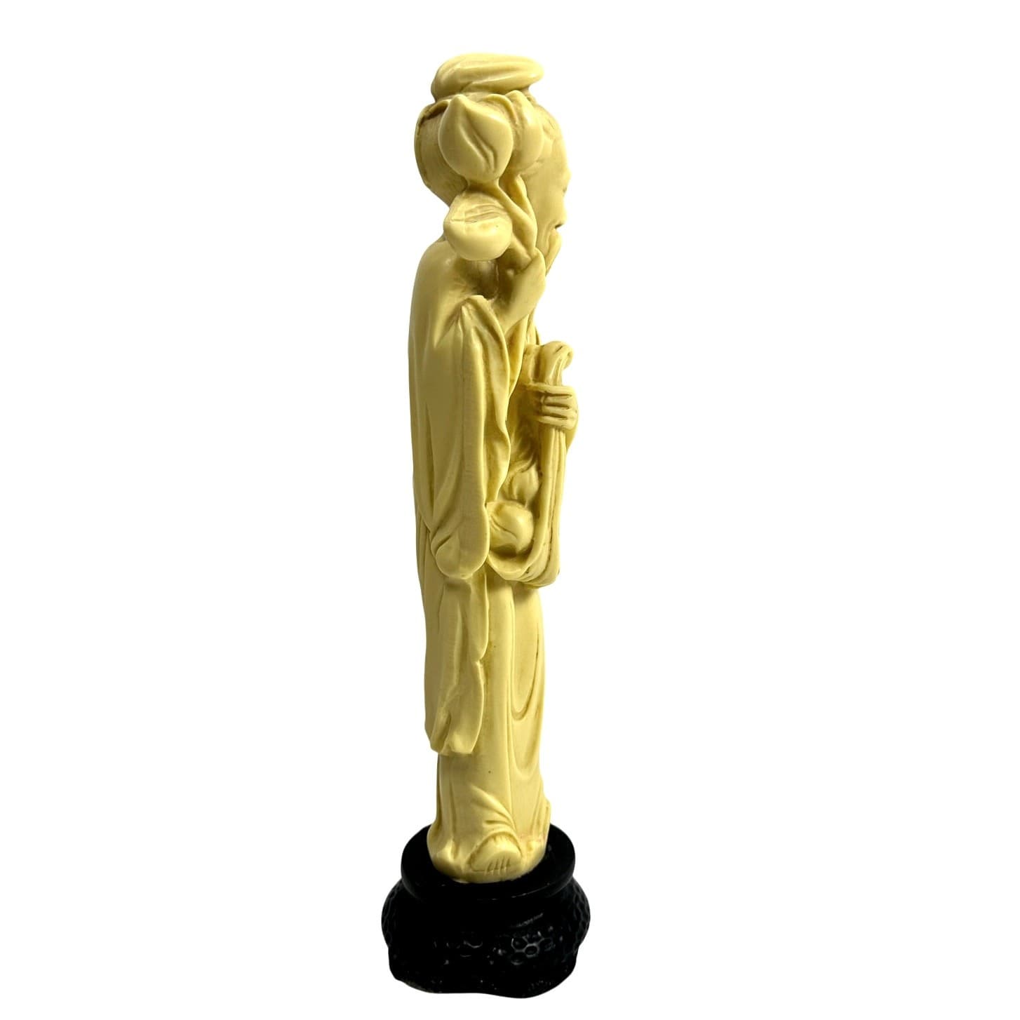 Chinese Shou Lou God of Longevity Mid Century Carved Soapstone Figurine Signed - Thumbnail 6