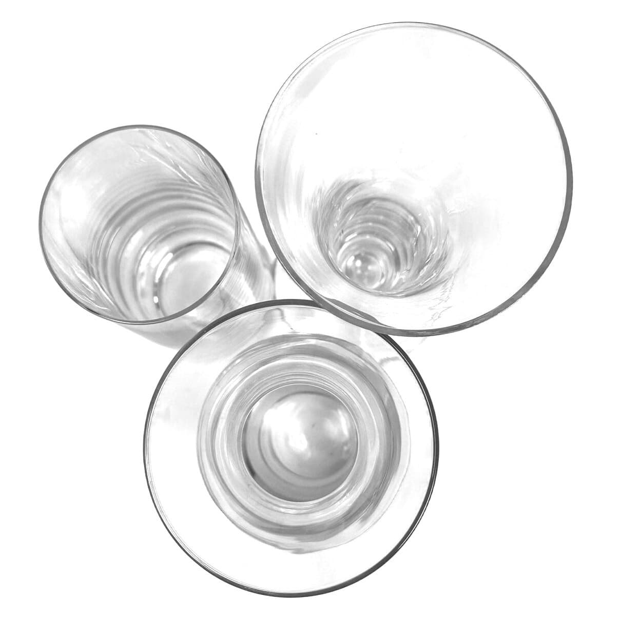 Trio of Heavy Lead Crystal 7.5" 9" 10" Clear Thick Base Contemporary Vases! - Thumbnail 6