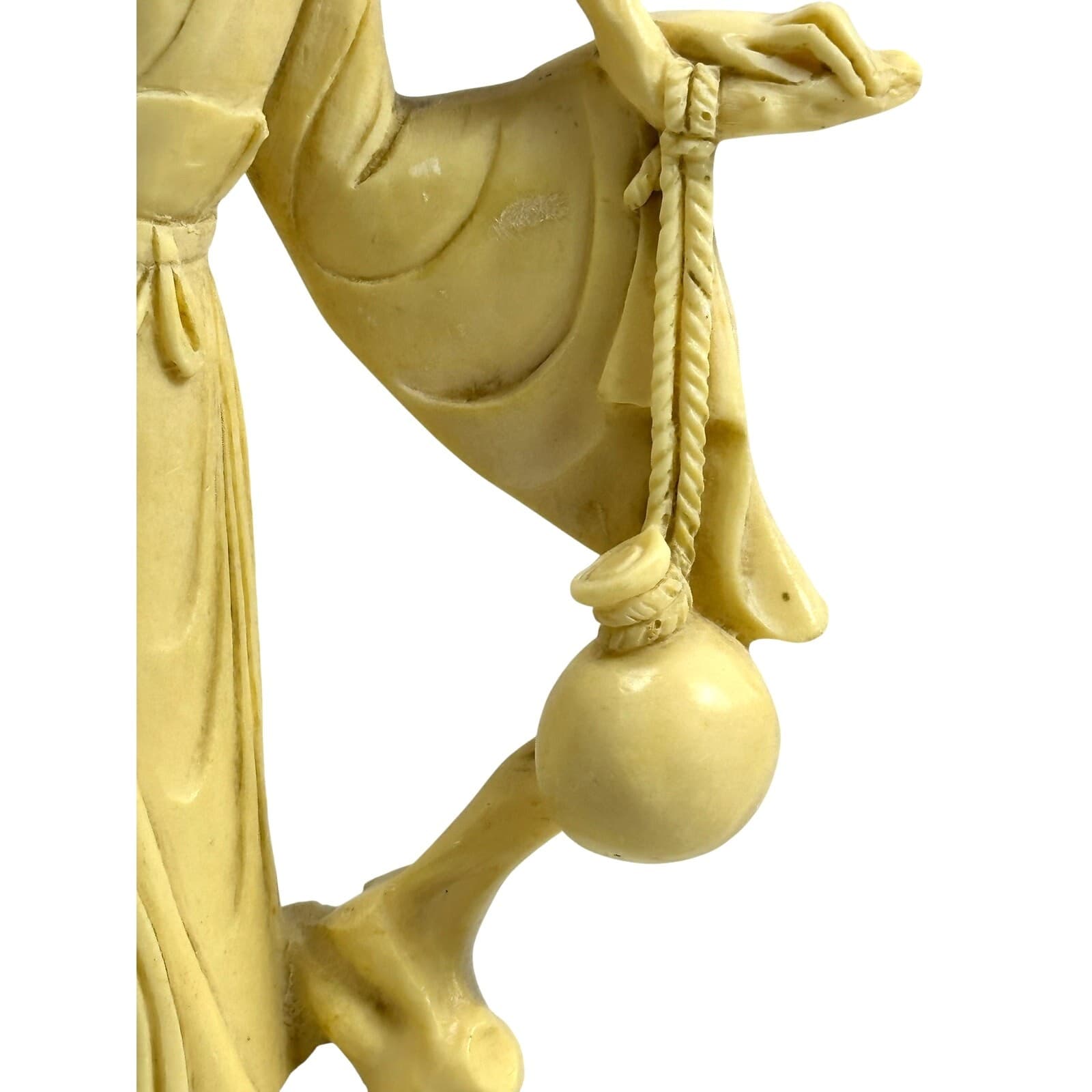 A. Santini Sculpture Mid Century Geisha Girl Alabaster Resin Figurine Signed - Thumbnail 5