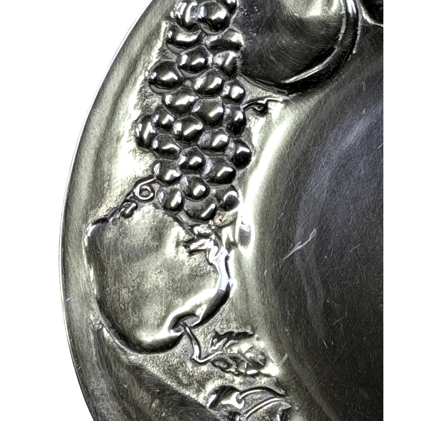 Wilton Armetale Large Pewter Fruit Embossed Serving Platter 13.25”-Excellent - Thumbnail 2