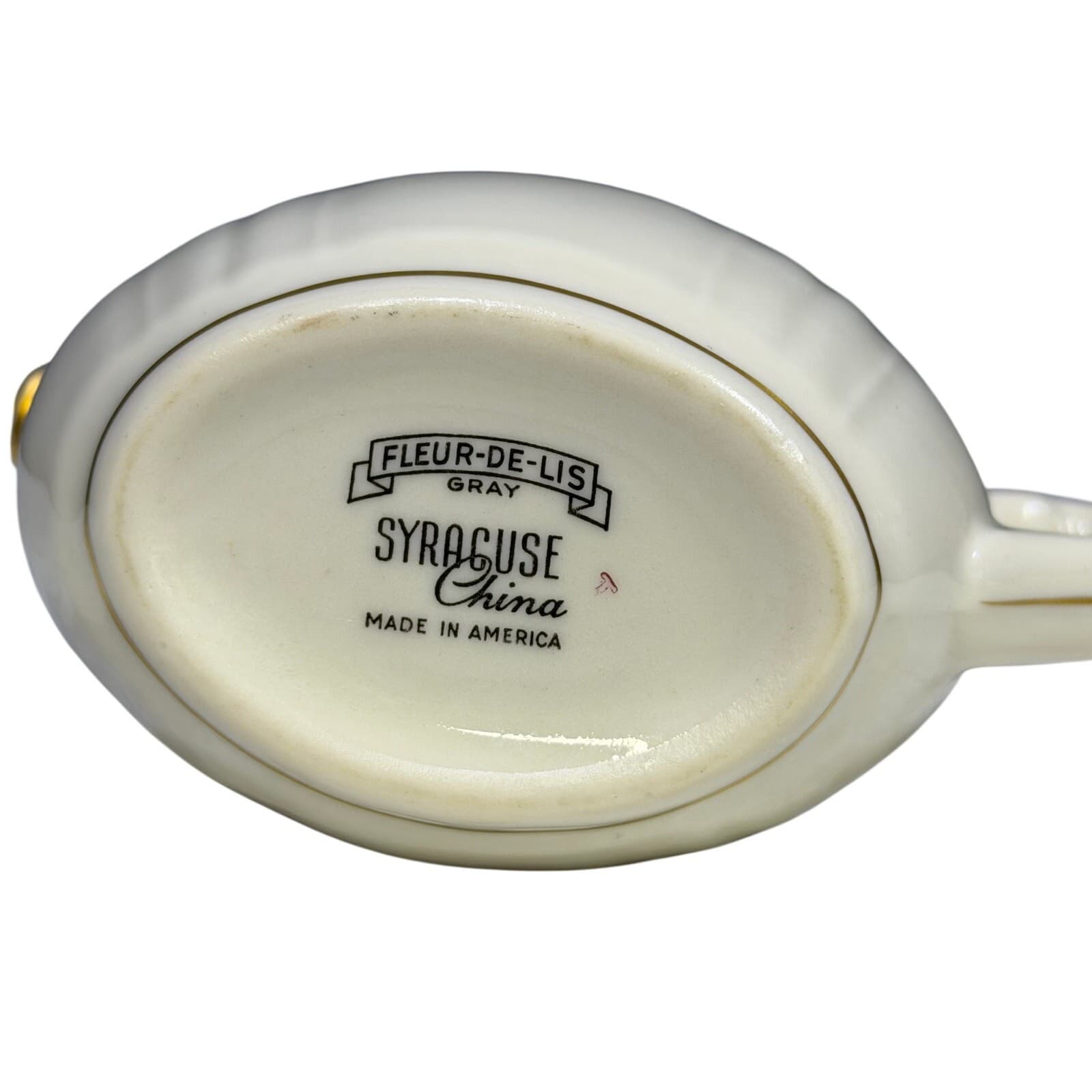 Syracuse Retired 1962-1966 'Fleur De Lis Gray' Cream Pitcher-Rare - Thumbnail 6