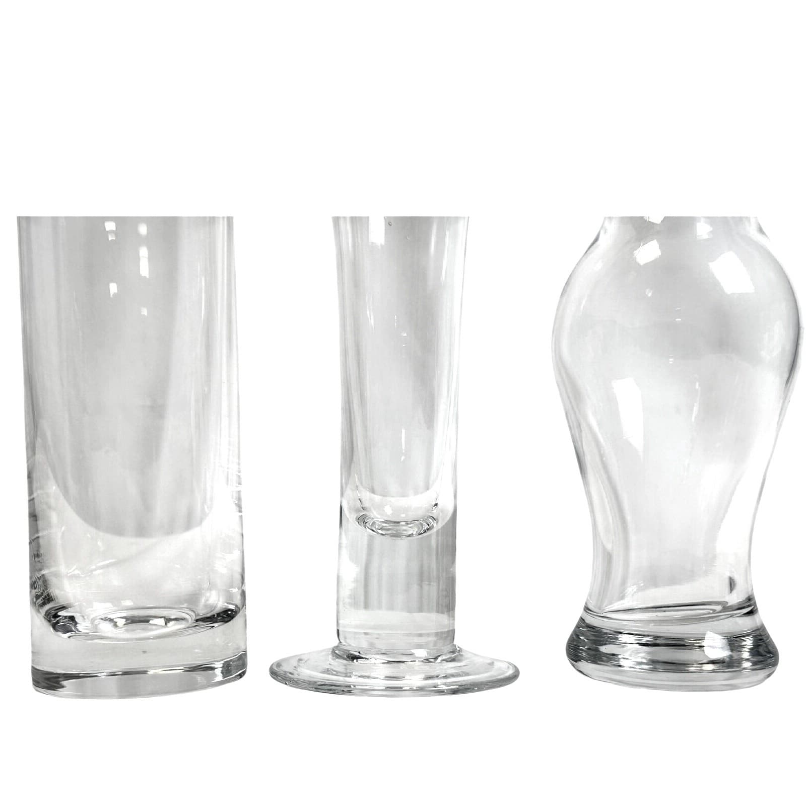 Trio of Heavy Lead Crystal 7.5" 9" 10" Clear Thick Base Contemporary Vases! - Thumbnail 5