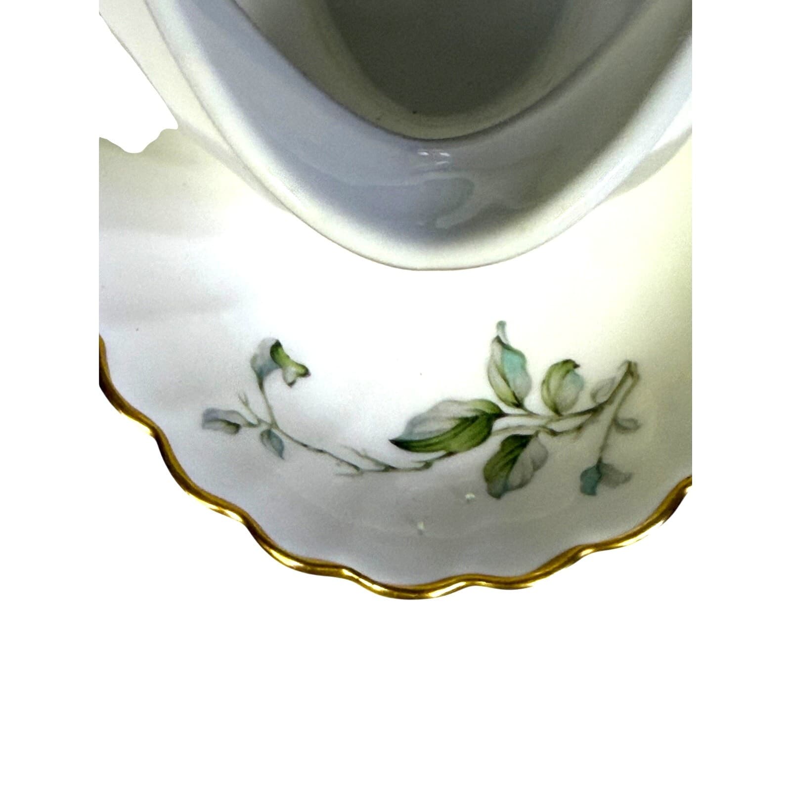 Syracuse Retired 'Apple Blossom' 1950-1967 Gravy Boat with Attached Underplate - Thumbnail 5