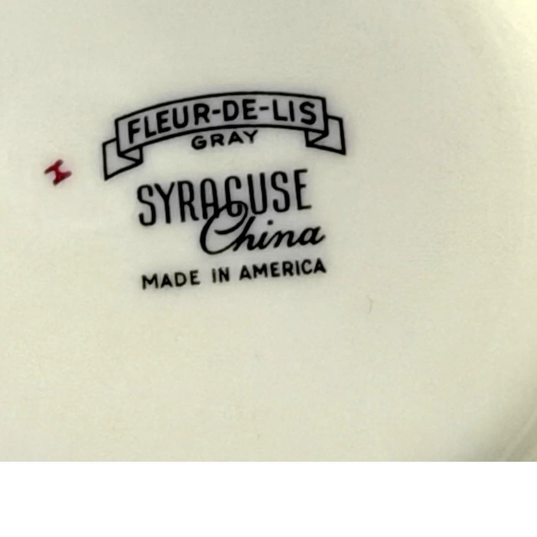 Syracuse Retired 1962-1966 'Fleur De Lis Gray' 9" Round Serving Bowl-Rare - Thumbnail 5