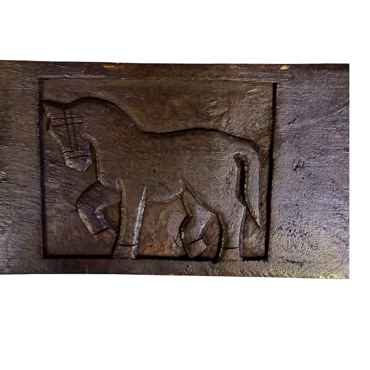 Carved Animals Relief Wooden 22 x 18 Large Hanging Wall Cross - Thumbnail 6