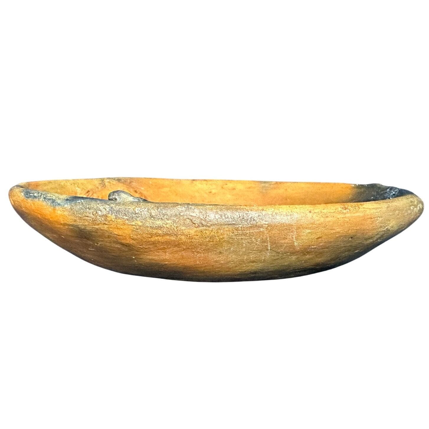 Handmade Art Pottery Bowl Raised Relief Fish Shrimp Belize 2007 Artist Signed 8" - Thumbnail 2