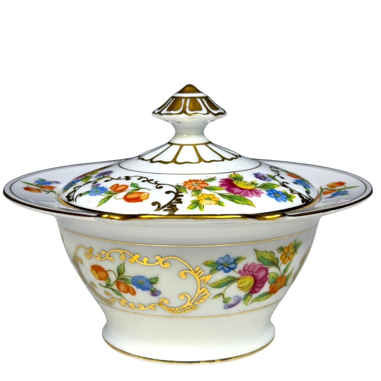 Noritake Retired 'Dresdena' 1931-1940 Backstamp Luxury Sugar Bowl with Lid-Rare - Thumbnail 3