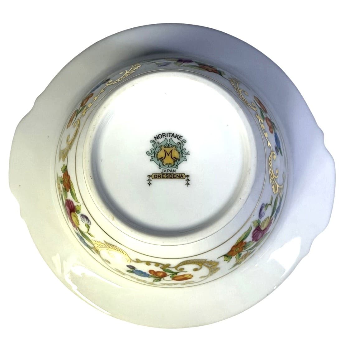 Noritake Retired 'Dresdena' 1931-1940 Backstamp Luxury Sugar Bowl with Lid-Rare - Thumbnail 8