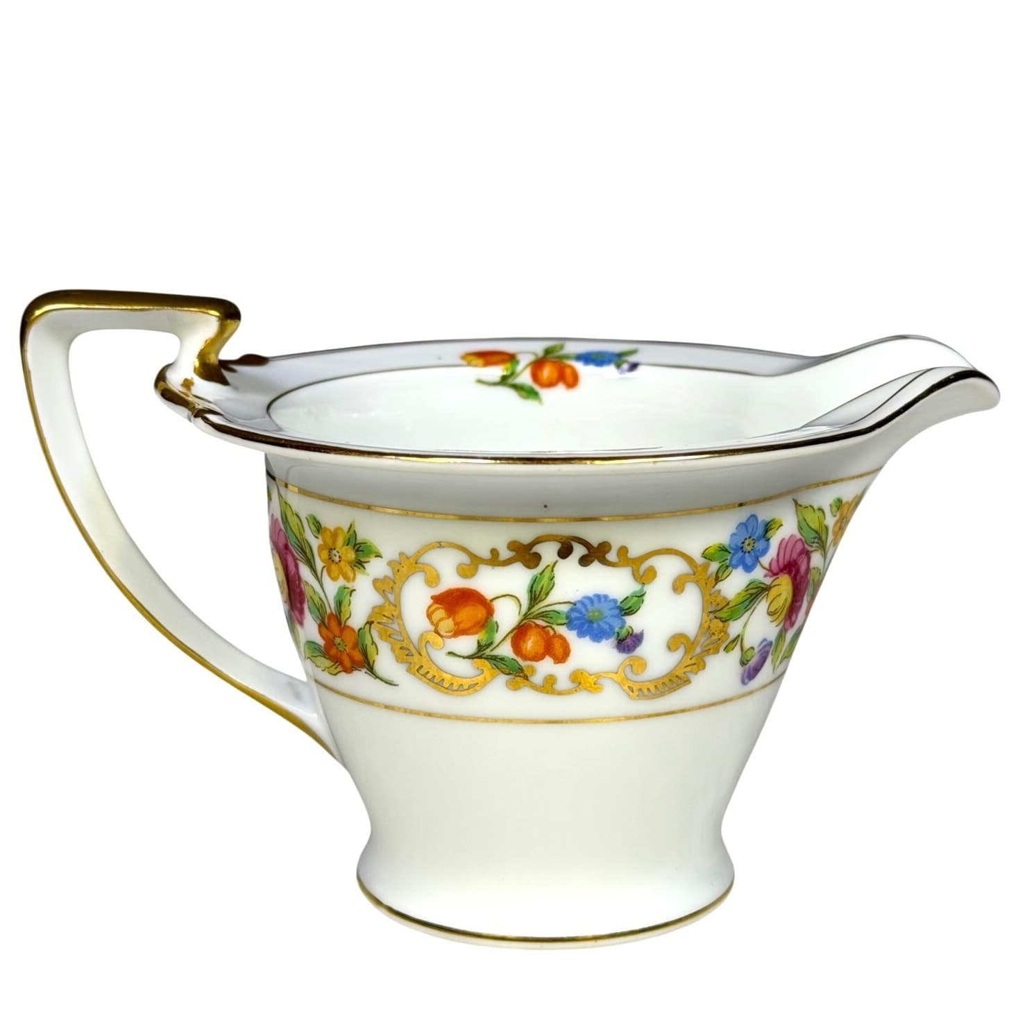 Noritake Retired 'Dresdena' 1931-1940 Backstamp Footed Cream Pitcher-Rare - Thumbnail 3