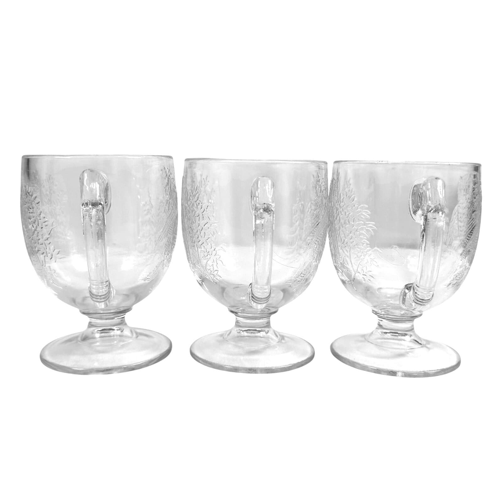Antique EAPG Dithridge "Owl on a Branch" Footed Mugs c. 1879-Very Rare-Set of #3 - Thumbnail 4