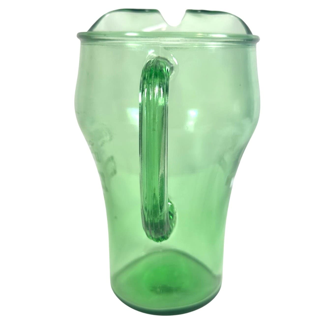 Coke Coca Cola Cowboy Whataburger Clear Green Glass Vintage Promo Pitcher - Thumbnail 3