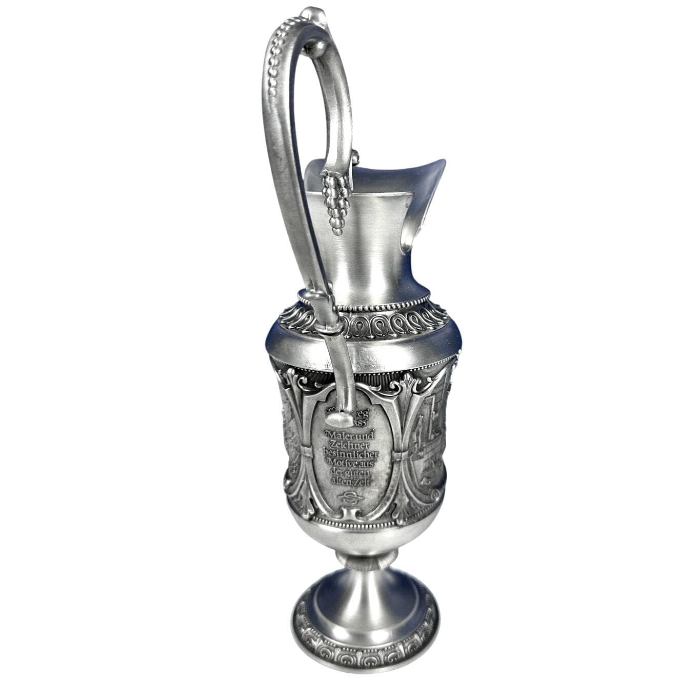 WMF Zinn Pewter Ewer Pitcher Carl Spitzweg Artist Germany 11.5" Very Rare-Mint! - Thumbnail 6