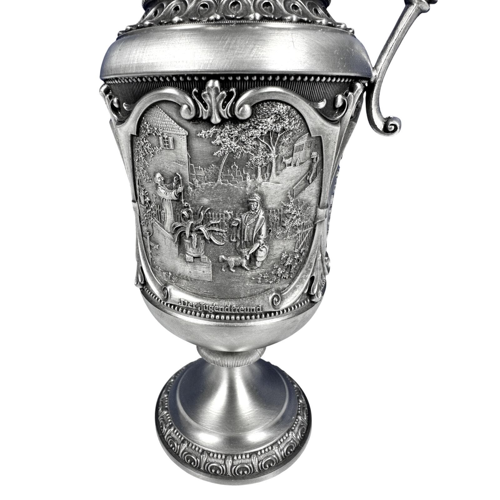 WMF Zinn Pewter Ewer Pitcher Carl Spitzweg Artist Germany 11.5" Very Rare-Mint! - Thumbnail 3