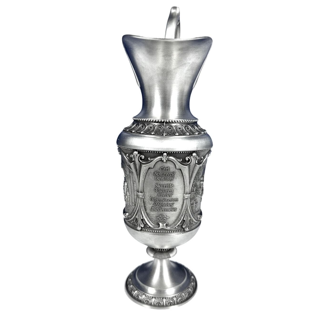 WMF Zinn Pewter Ewer Pitcher Carl Spitzweg Artist Germany 11.5" Very Rare-Mint! - Thumbnail 5