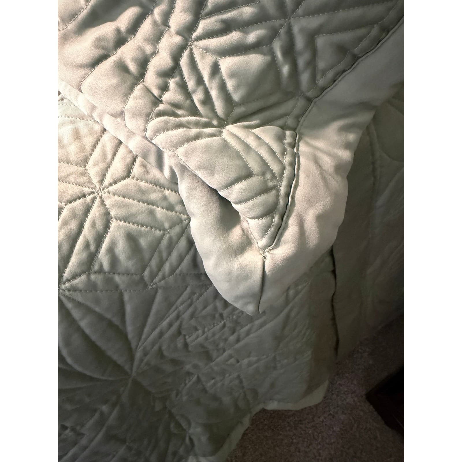 Waterford King Quilted Coverlet Set 6-PC Sage Green Euro King Shams Luxury - Thumbnail 10