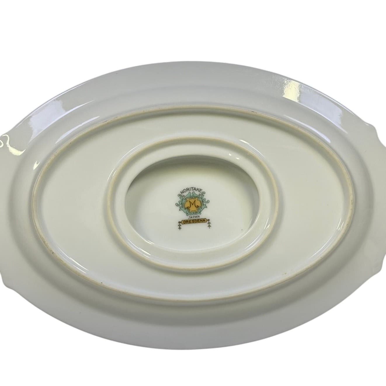 Noritake Retired 'Dresdena' 1931-1940 Backstamp Gravy Boat with Underplate-Rare - Thumbnail 7