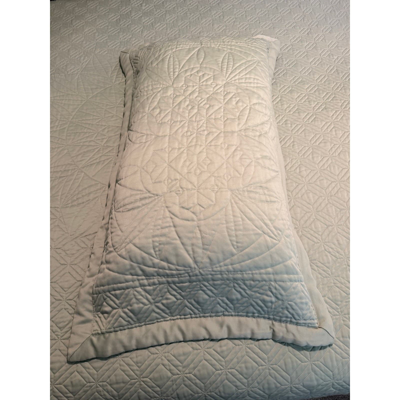 Waterford King Quilted Coverlet Set 6-PC Sage Green Euro King Shams Luxury - Thumbnail 14