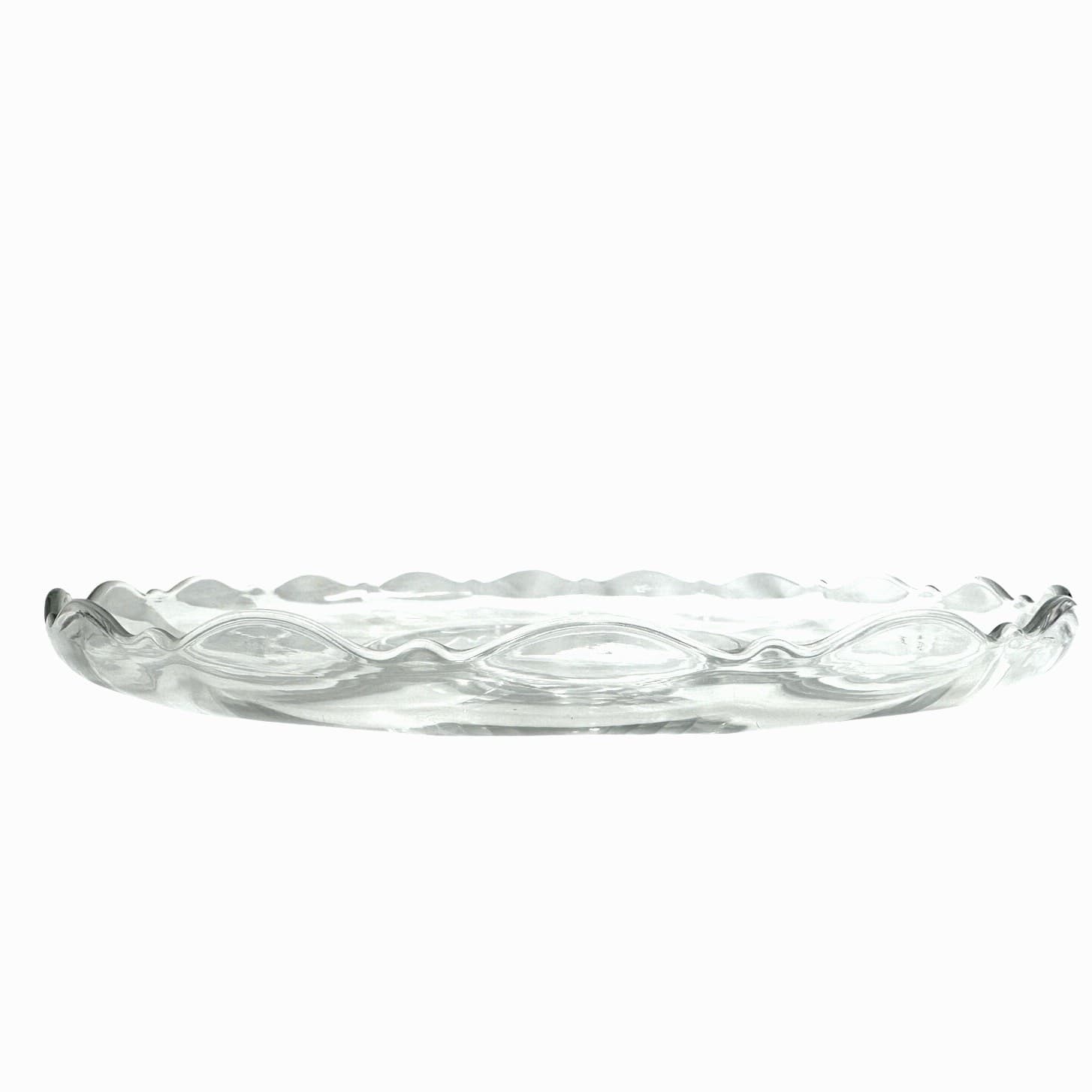 Beta Sigma Omicron Monogrammed Clear Crystal Scalloped Rim Serving Platter-Rare! - Thumbnail 4