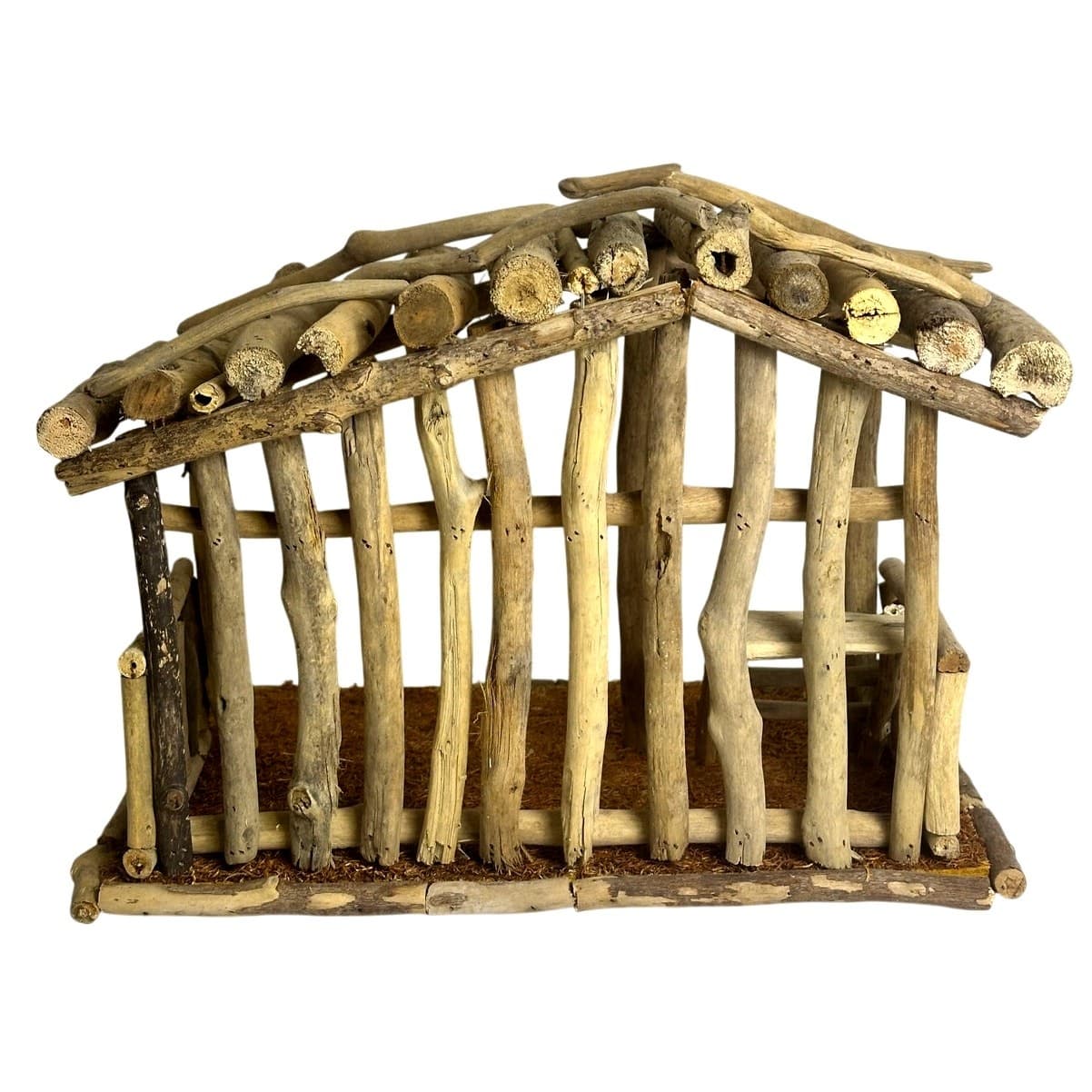 Handcrafted Art Design Driftwood Holy Family Angel 5PC Nativity Manger-Rare Find - Thumbnail 5