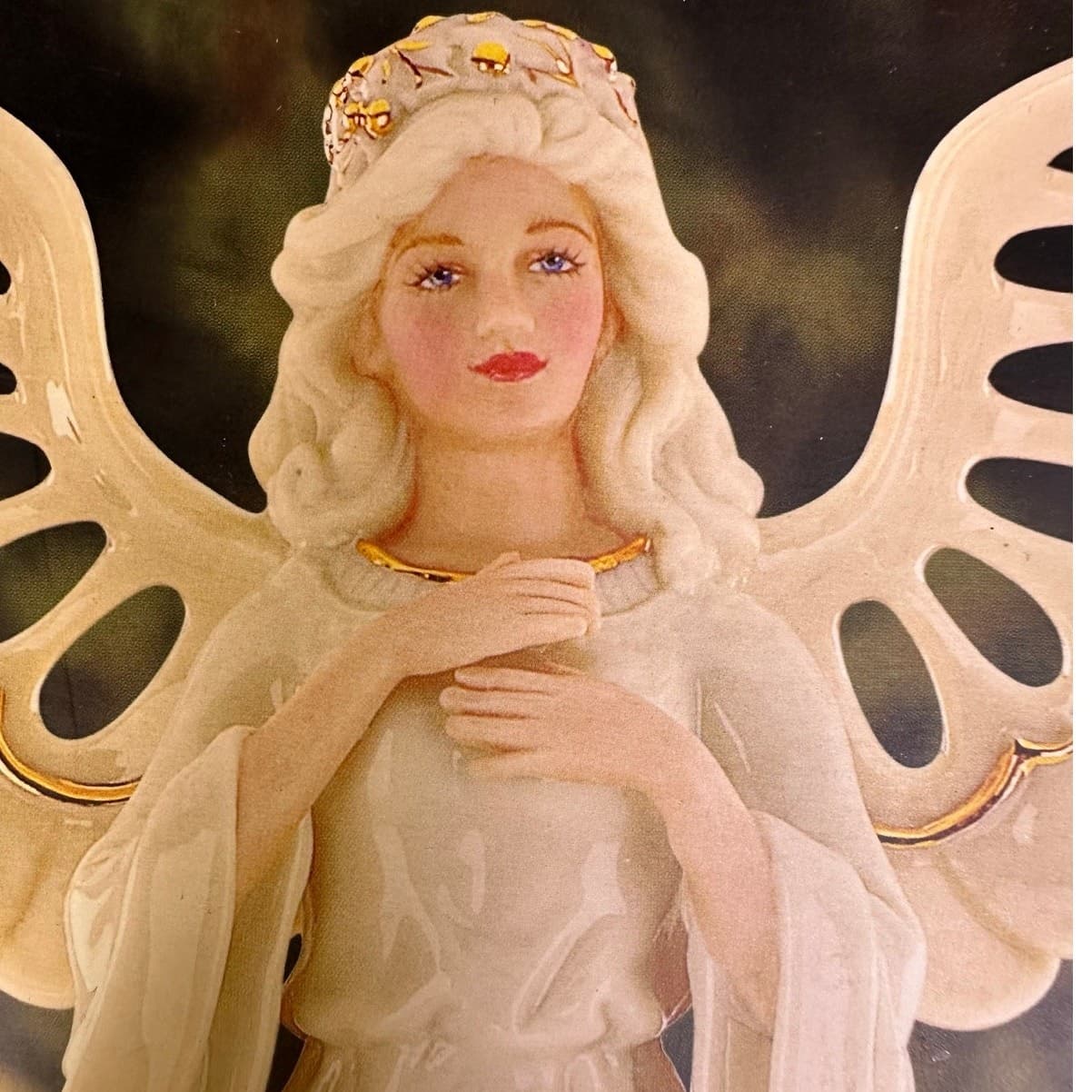 Lenox Angelic Visions Porcelain Ivory/Gold Angel Tree Topper 829653 Vintage NIB - Thumbnail 2
