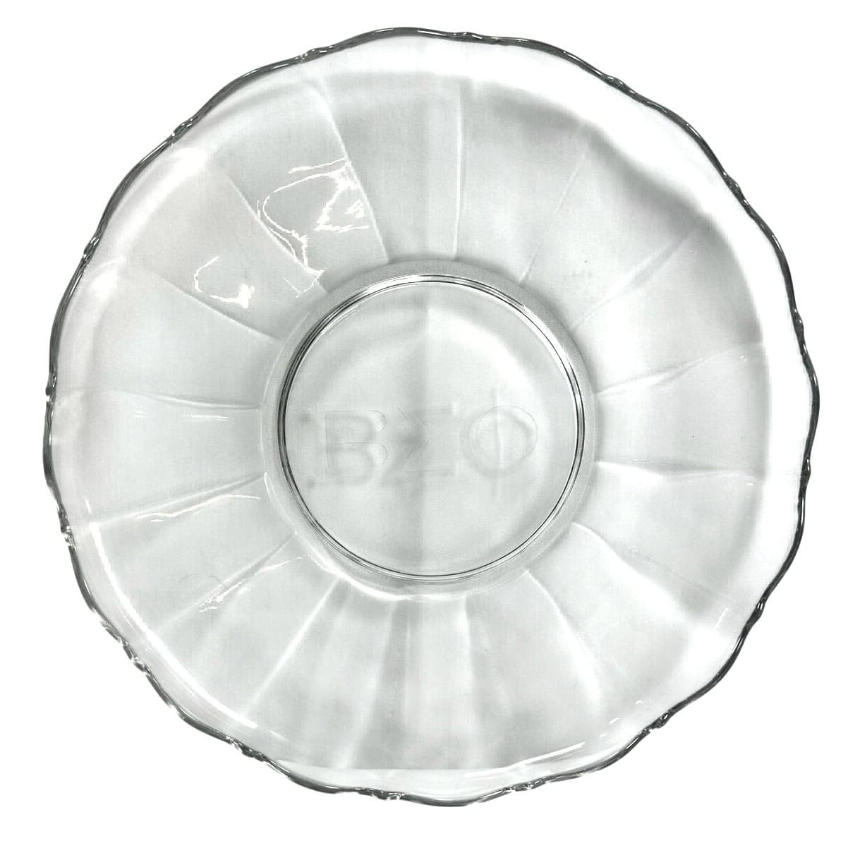 Beta Sigma Omicron Monogrammed Clear Crystal Scalloped Rim Serving Platter-Rare! - Thumbnail 3