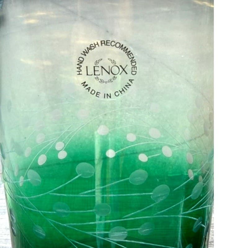 Lenox Yuletide Gems Emerald Ruby Hurricane Candleholders Holly Trim Pair w/Boxes - Thumbnail 2