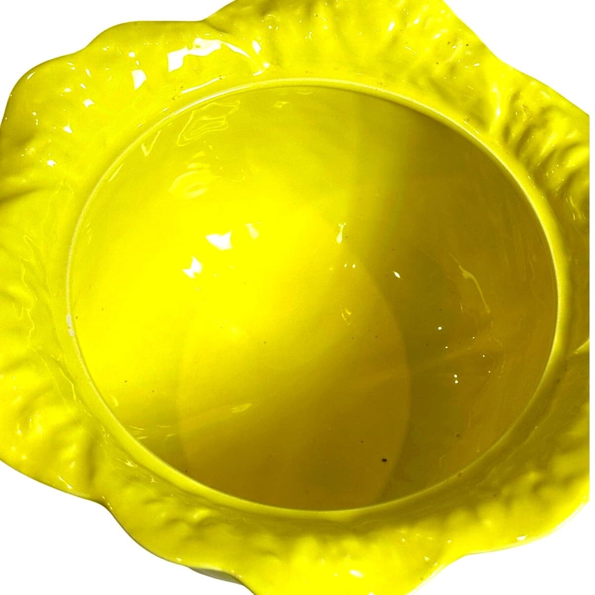 Secla Portugal Majolica Yellow Cabbage Pottery Soup Tureen/Lid-Mid Century-Rare - Thumbnail 5