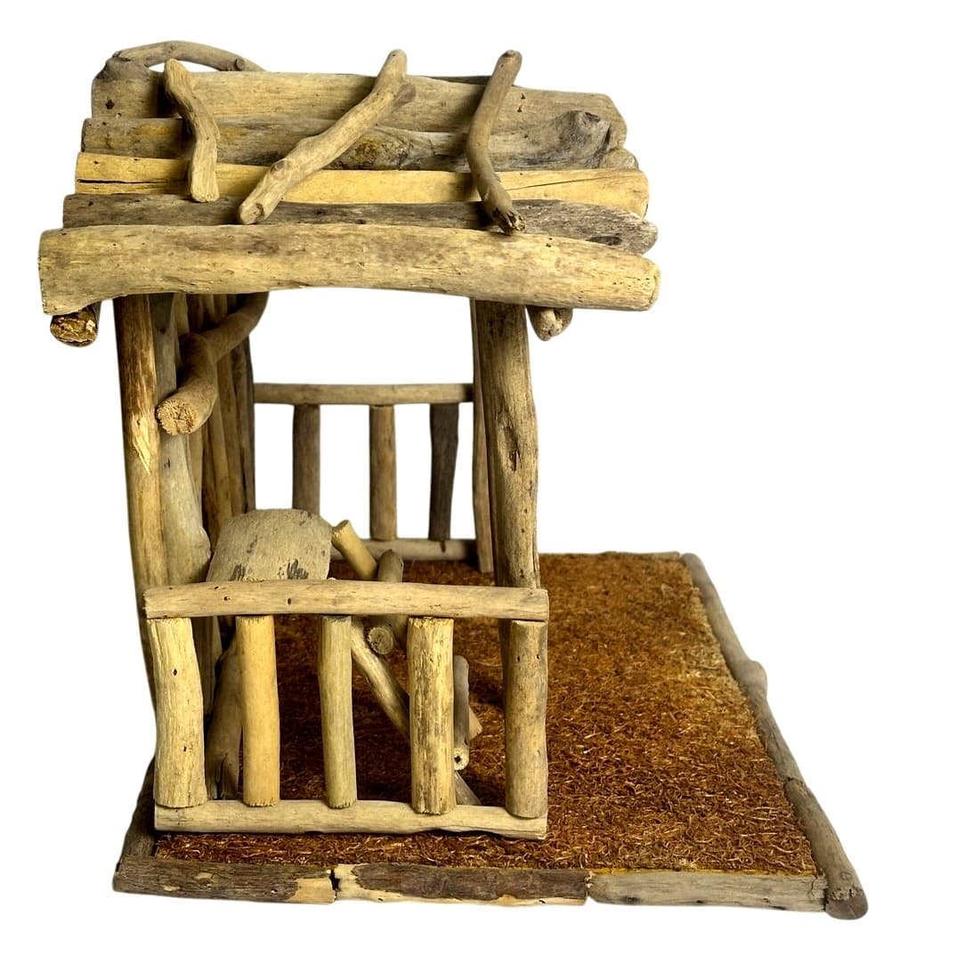 Handcrafted Art Design Driftwood Holy Family Angel 5PC Nativity Manger-Rare Find - Thumbnail 4