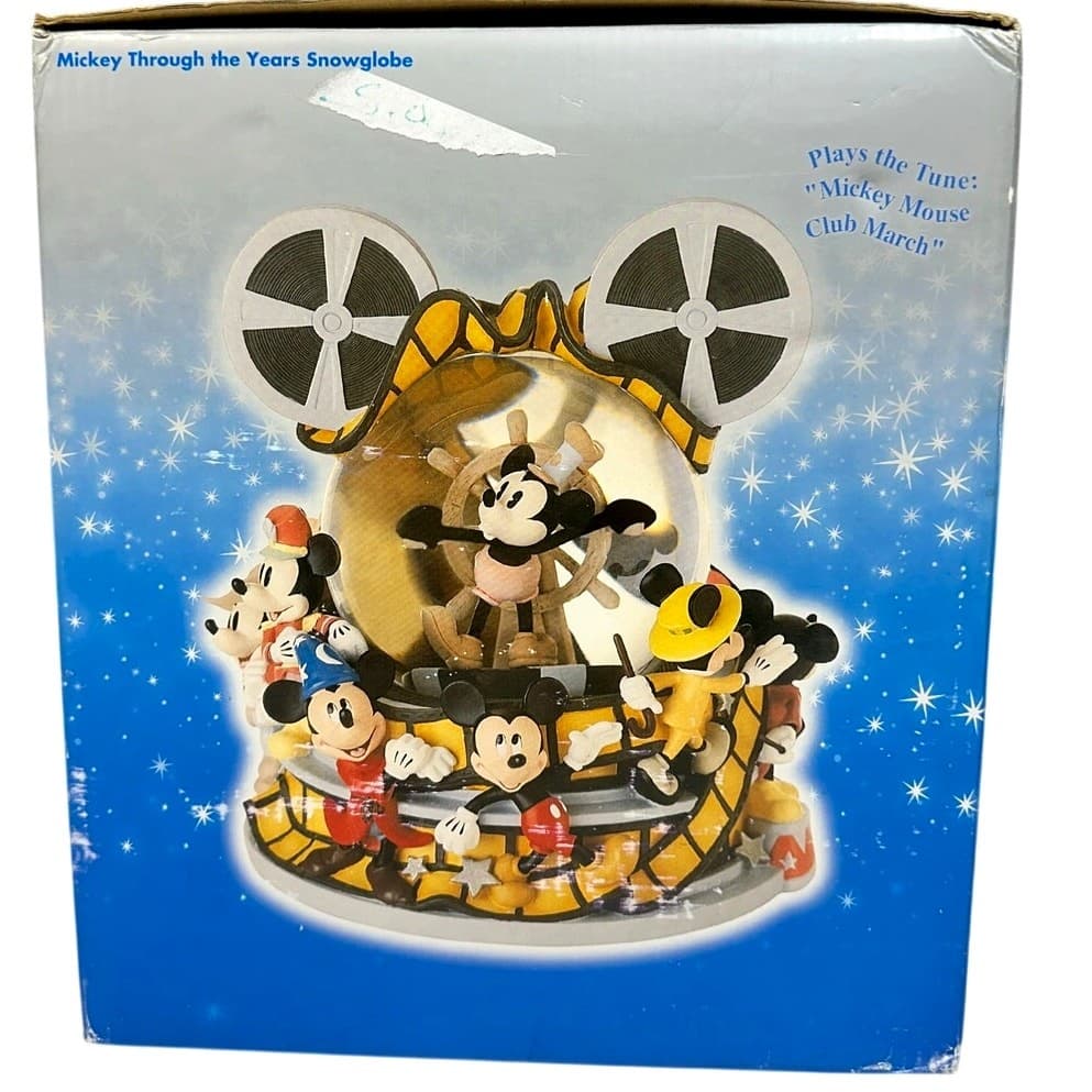 Mickey Mouse Thru the Years Disney Store Reel to Reel Musical Moving Snow Globe - Thumbnail 3