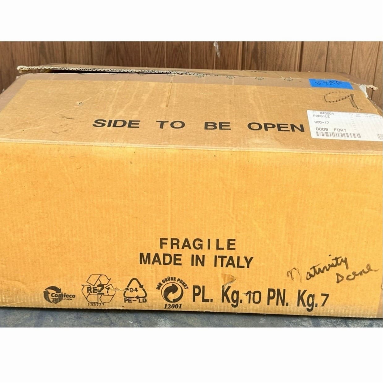 Holy Family Nativity 17" Tall Italy 4-PC Vintage New Unwrapped in Original Box - Thumbnail 9