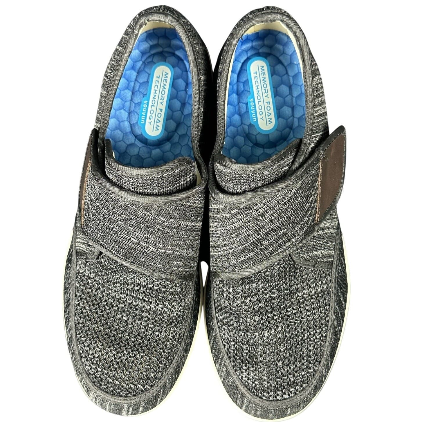Men's Youyun Diabetic Gray Adjustable Memory Foam Shoes Size 10 - Thumbnail 2