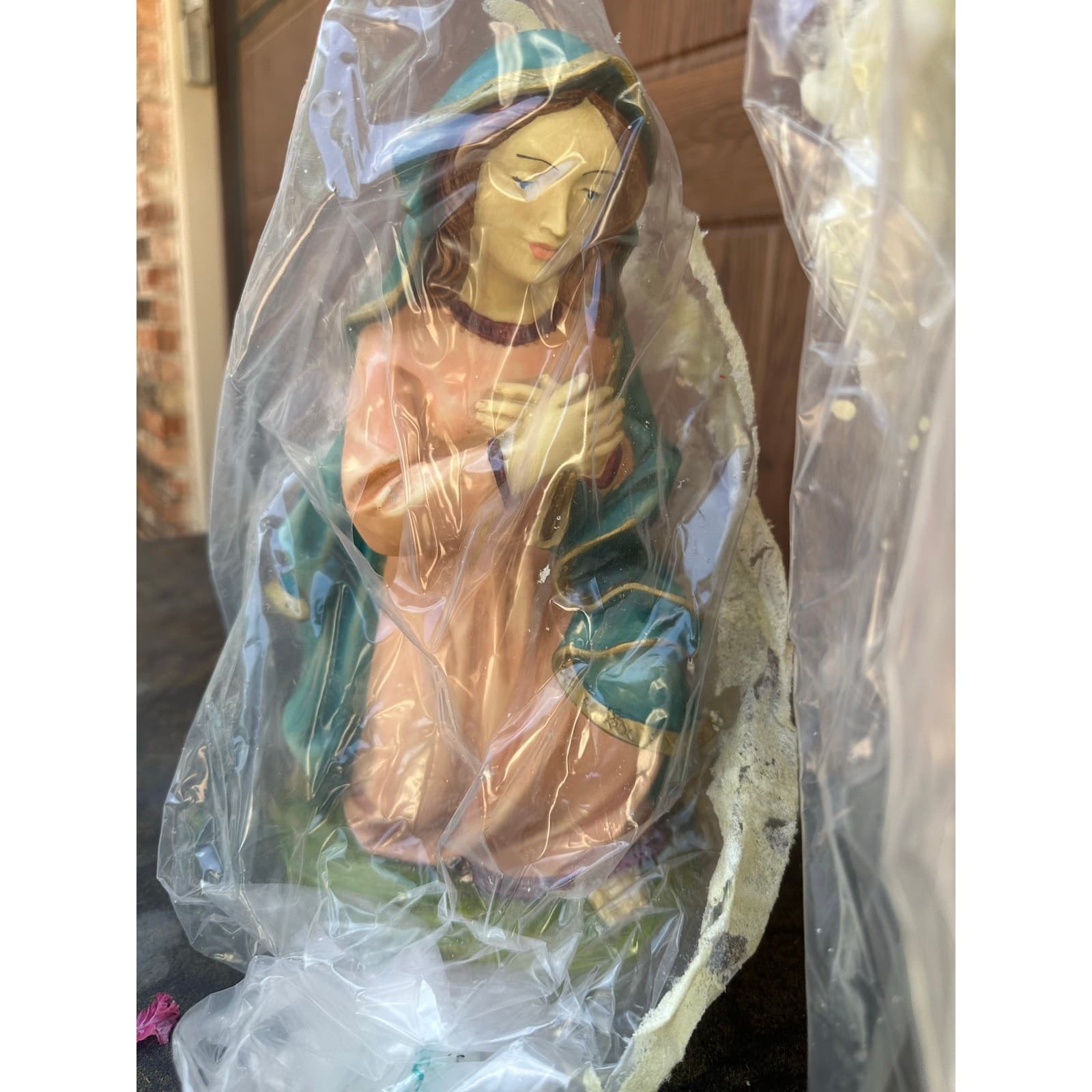 Holy Family Nativity 17" Tall Italy 4-PC Vintage New Unwrapped in Original Box - Thumbnail 3