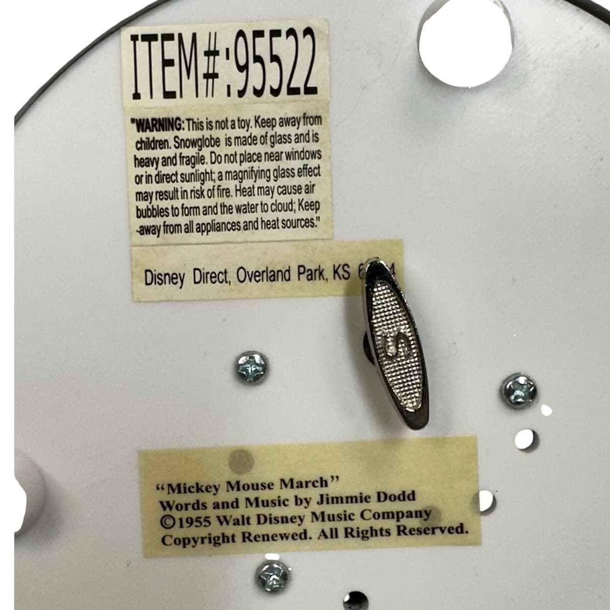 Mickey Mouse Thru the Years Disney Store Reel to Reel Musical Moving Snow Globe - Thumbnail 15