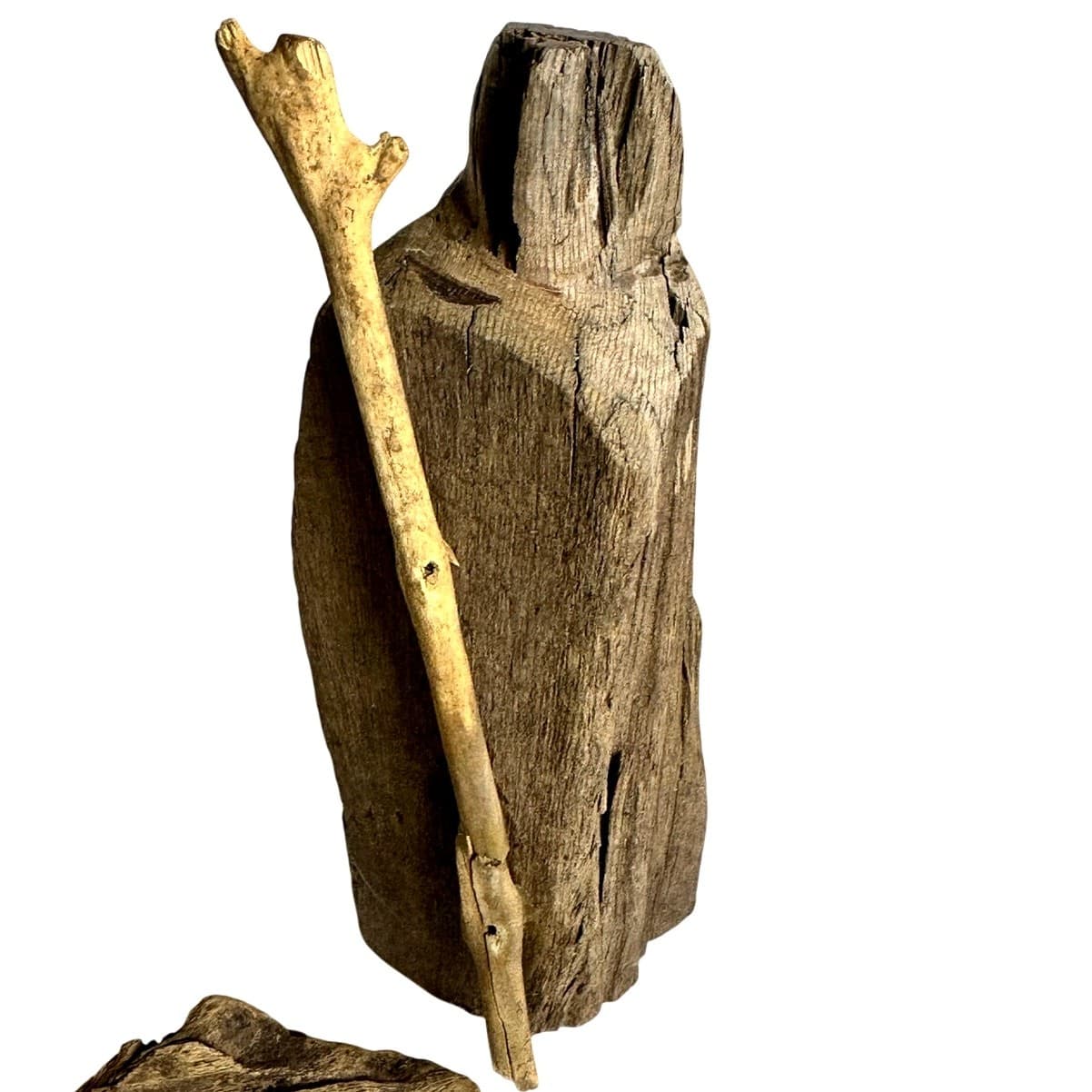 Handcrafted Art Design Driftwood Holy Family Angel 5PC Nativity Manger-Rare Find - Thumbnail 10