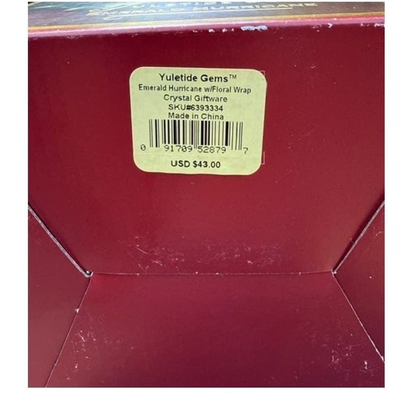Lenox Yuletide Gems Emerald Ruby Hurricane Candleholders Holly Trim Pair w/Boxes - Thumbnail 11