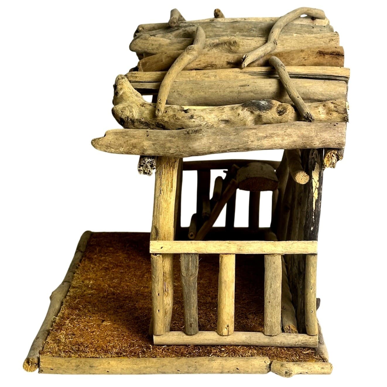 Handcrafted Art Design Driftwood Holy Family Angel 5PC Nativity Manger-Rare Find - Thumbnail 6