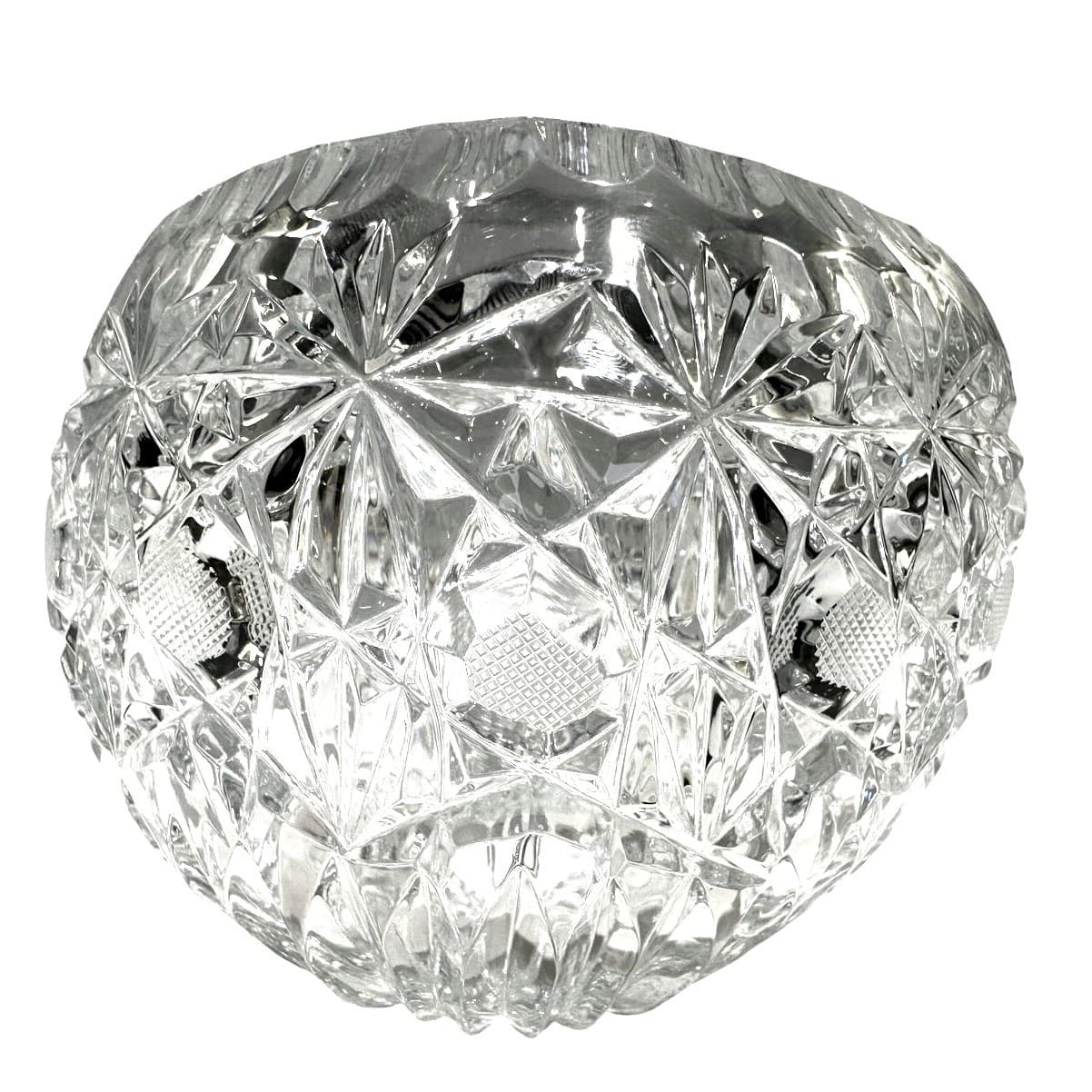 Stunning Oblong Czech Crystal Heavy Large Sparkling Boat Shaped Vintage Bowl - Thumbnail 5