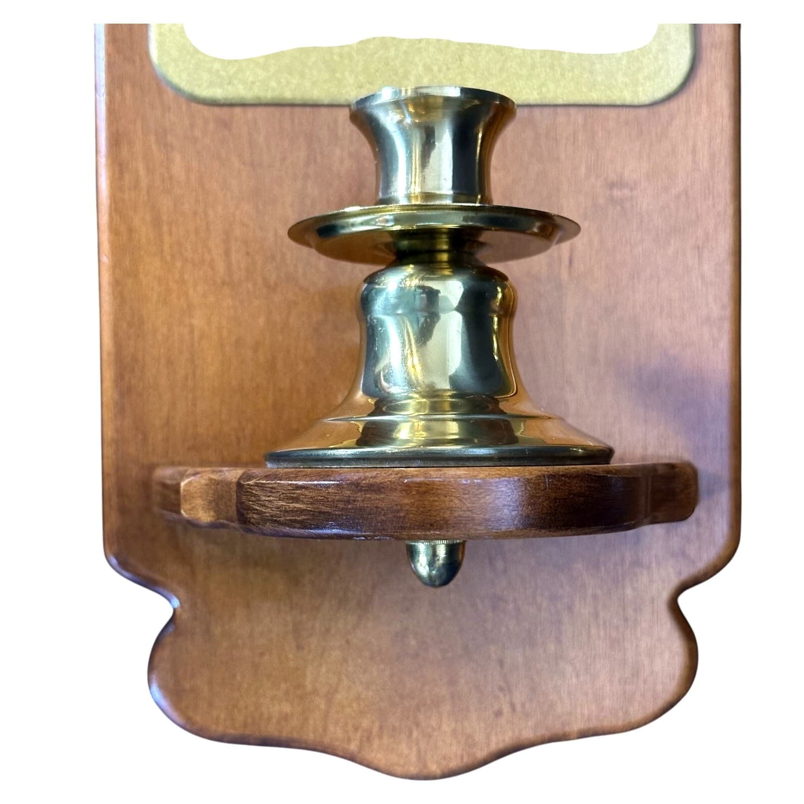 Tell City 1975 Wood and Brass #3291 Wall Candle Sconces-Excellent-Set of 2 - Thumbnail 2