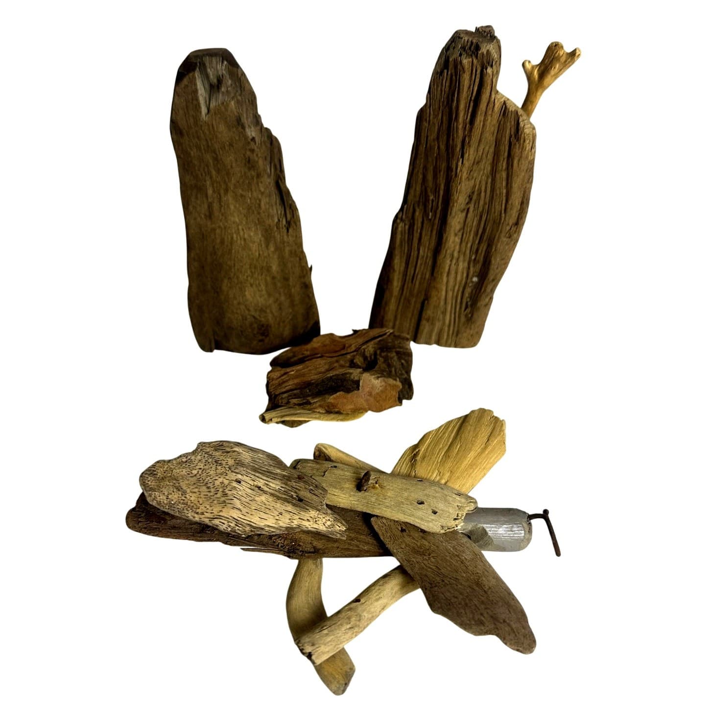Handcrafted Art Design Driftwood Holy Family Angel 5PC Nativity Manger-Rare Find - Thumbnail 11