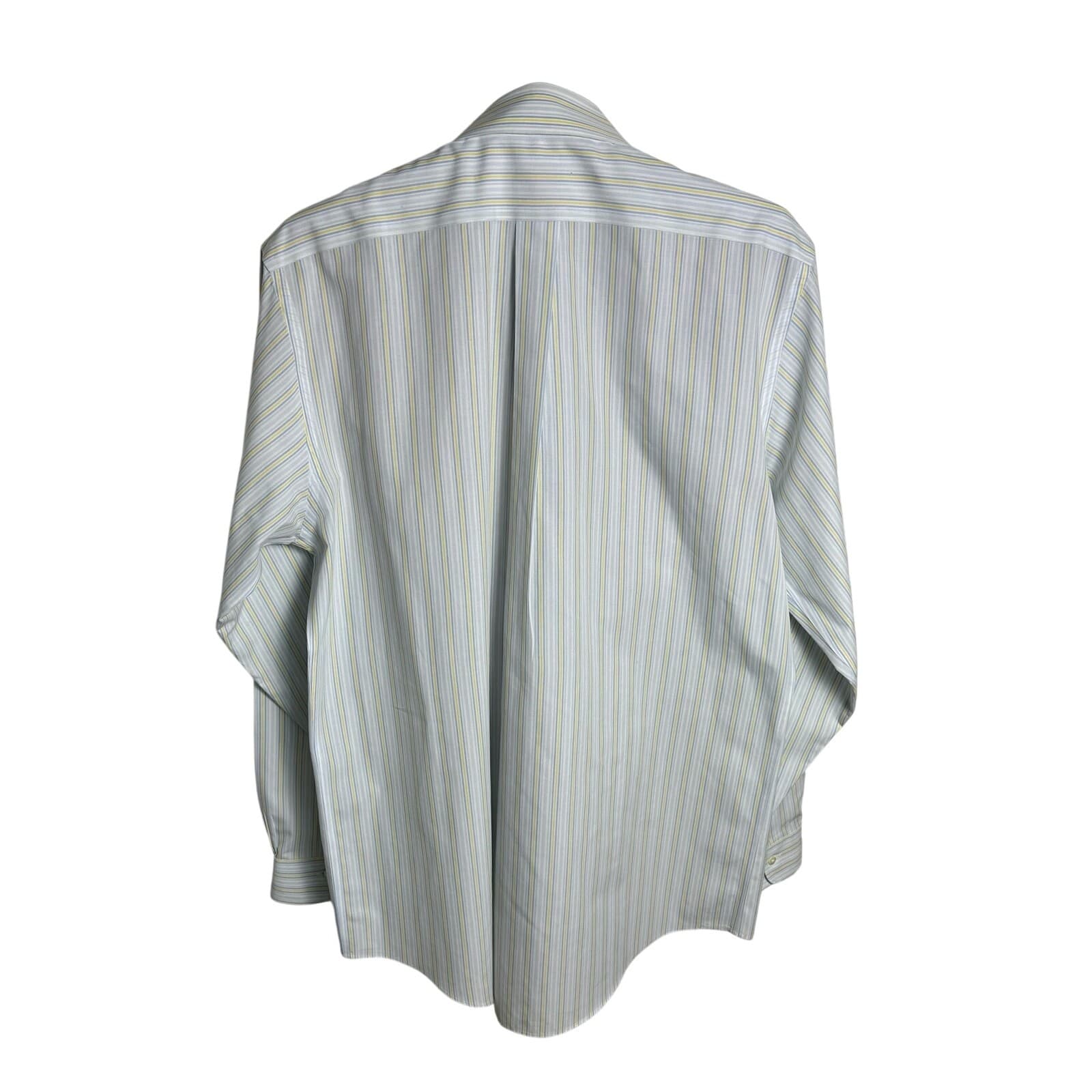 Brooks Brothers Men’s 346 Dress Shirt 16-36/37 White/Yellow/Blue Cotton Stripe - Thumbnail 6