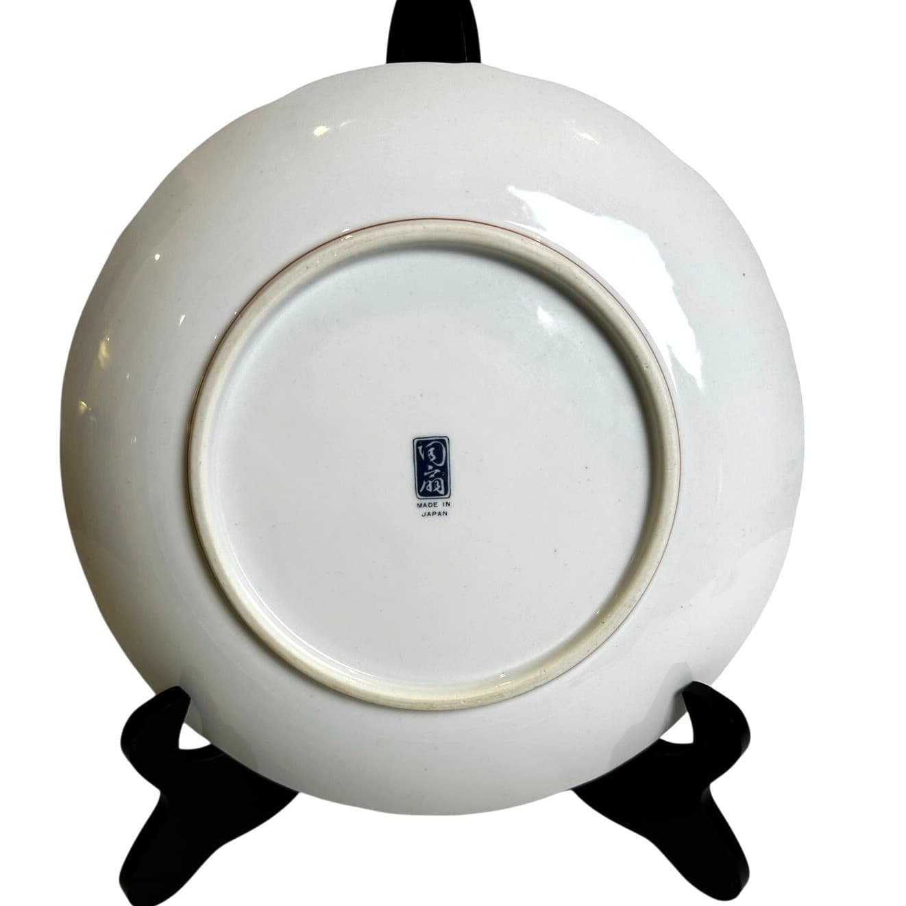 Arita Imari Fan 10” Scalloped Gilded Edge Dinner Plate Japan Urn Flowers Design - Thumbnail 4