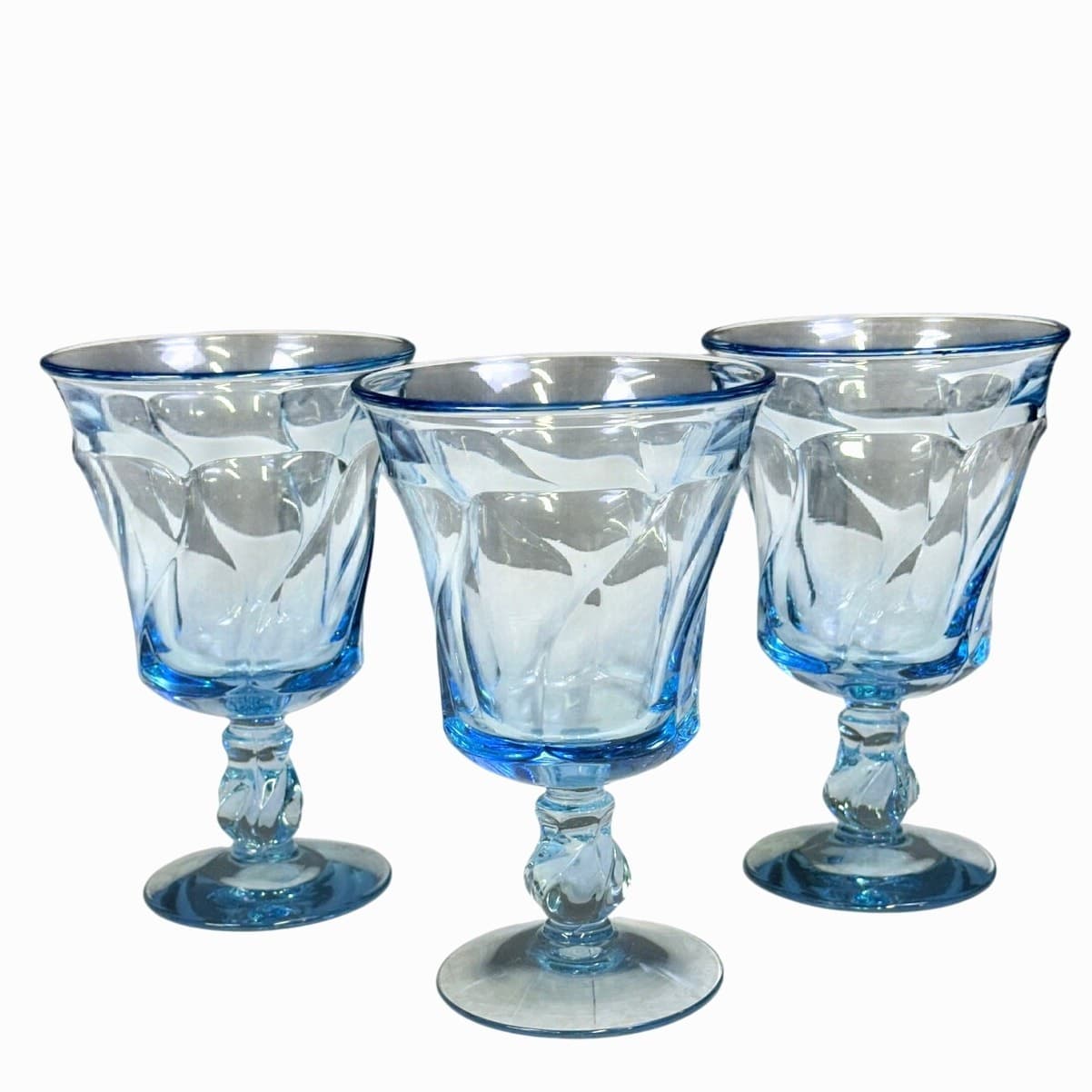 Fostoria Retired 1958-1982 'Jamestown Blue' 5 7/8" Water Goblets-Set of 3