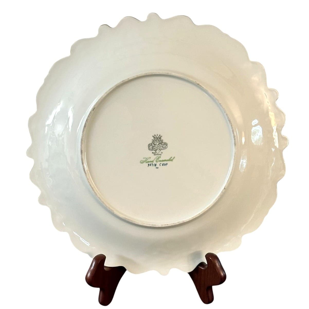 J L Menau Graf Von Henneberg Porzellan Hand Enameled Serving Charger Plate Dish - Thumbnail 6