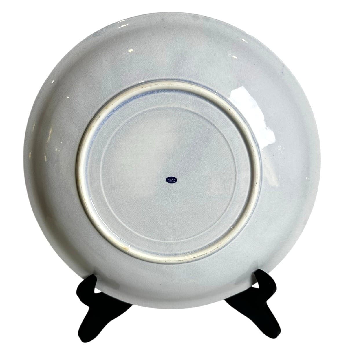 Japanese Arita Imari Vintage Blue White Rust Art Pottery Charger Cabinet Plate - Thumbnail 4