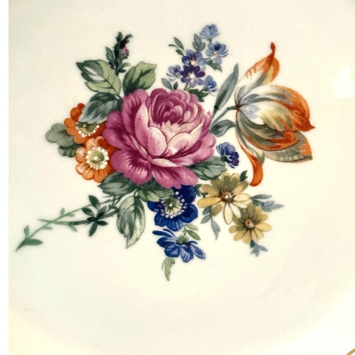 J L Menau Graf Von Henneberg Porzellan Hand Enameled Serving Charger Plate Dish - Thumbnail 2
