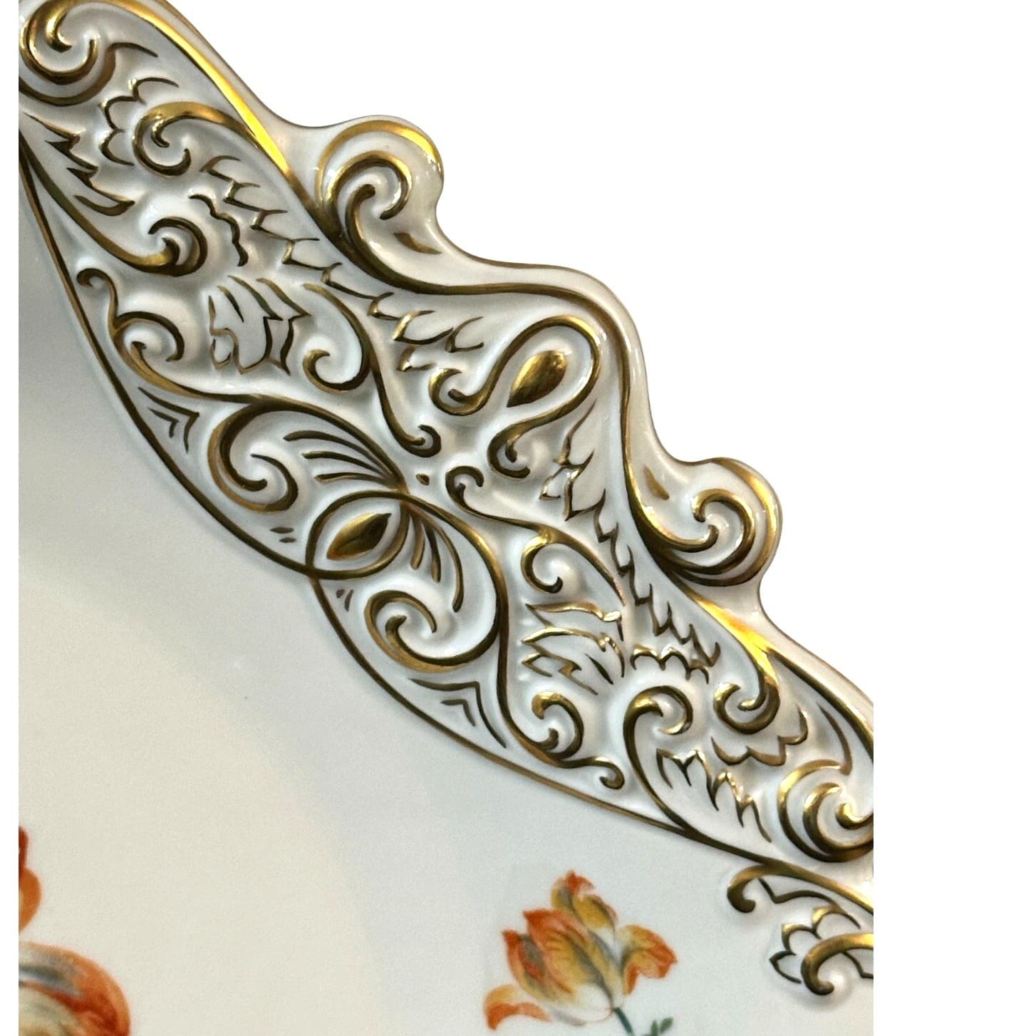 J L Menau Graf Von Henneberg Porzellan Hand Enameled Serving Charger Plate Dish - Thumbnail 4