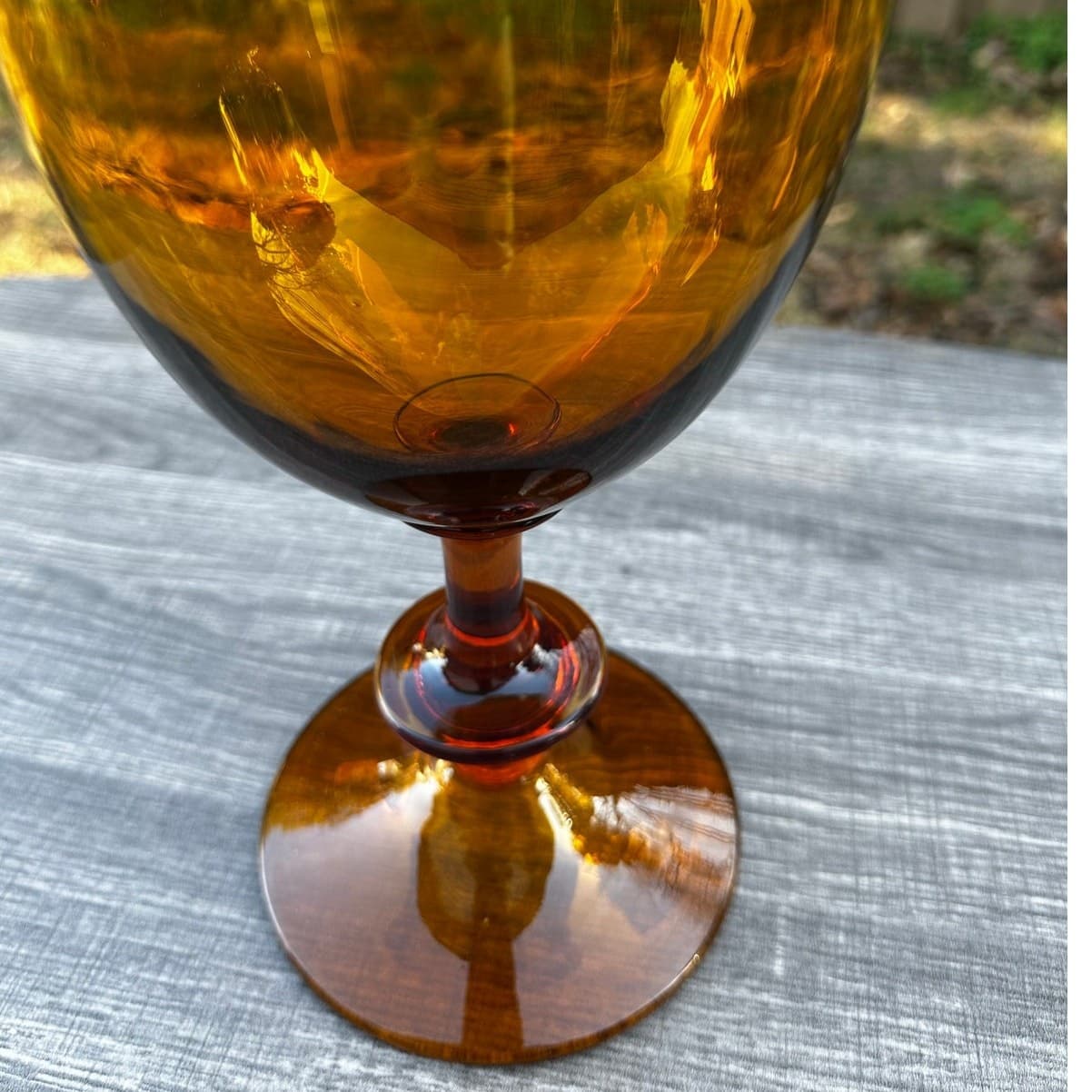 Stunning Mid-Century Vintage Amber Glass 14.5" Vase Display Piece-Rare - Thumbnail 2