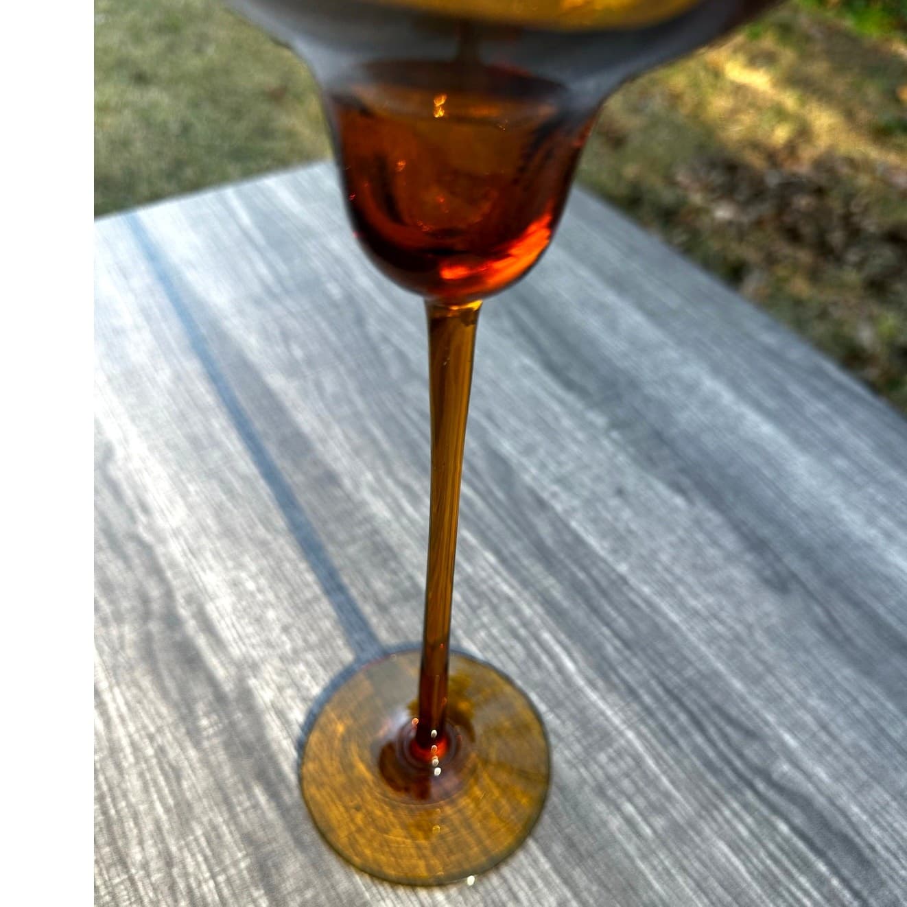 Elegant Slender Mid-Century Vintage Amber Glass 11.25" Display Piece-Rare - Thumbnail 5