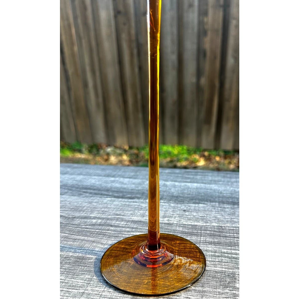 Elegant Slender Mid-Century Vintage Amber Glass 11.25" Display Piece-Rare - Thumbnail 4